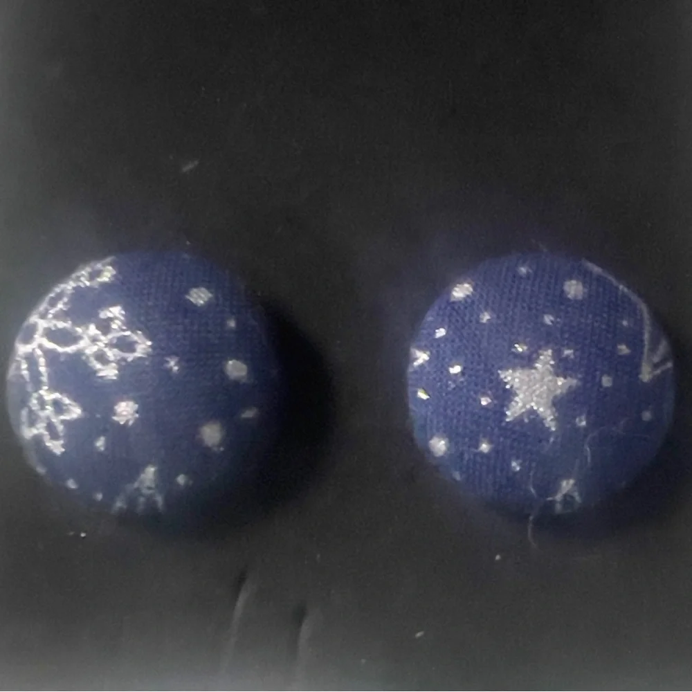 Blue Star Moon Earrings Handcrafted Jewelry Lightweight - Picture 2 of 7